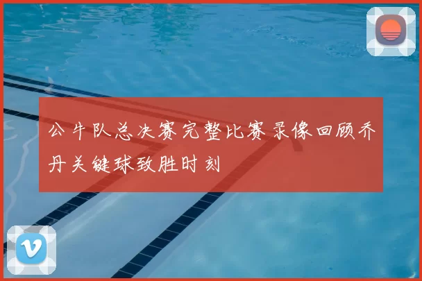 公牛队总决赛完整比赛录像回顾乔丹关键球致胜时刻